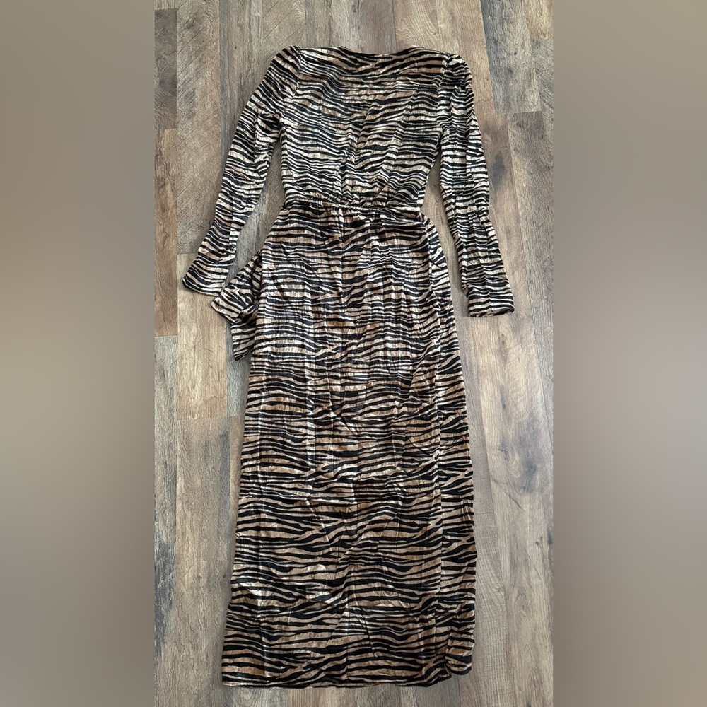 WAYF Arlene Tiger Print Velvet Wrap Maxi Dress XS - Picture 5 of 5